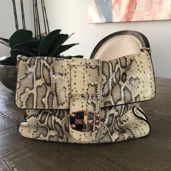 Sondra Roberts Leather Python print purse - Picture 2 of 8